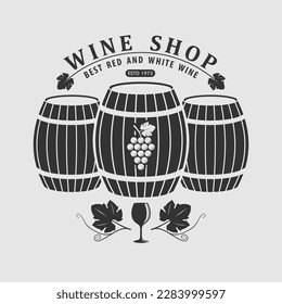 Wine shop poster, banner template. Vector illustration