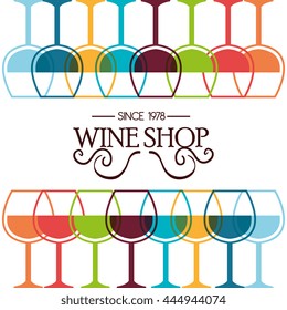 wine shop template isolated icon design, vector illustration  graphic 