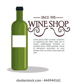 wine shop template isolated icon design, vector illustration  graphic 