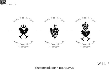 Tienda de vinos. Plantilla de logotipo. Ilustración del vector