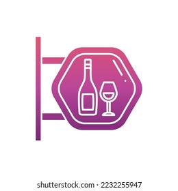 wine sign icon vector image with white background