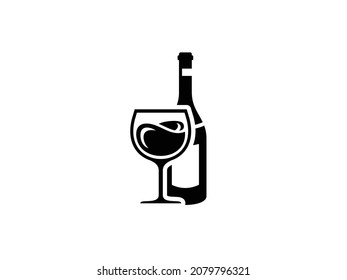 Wine simple flat icon vector illustration