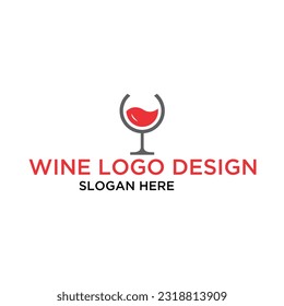 Wine simple modern logo design