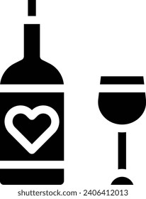 Weinsymbol mit einer einzigen Vektorlinie