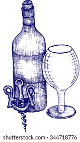 wine, sketch