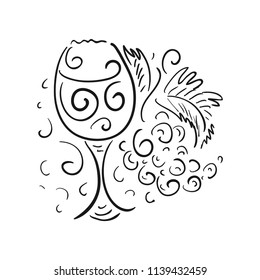 Wine. Sketch. Vector illustration
