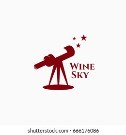 Wine sky logo template design. Vector illustration.