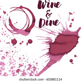 Wine spots and spill, vector