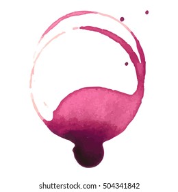Wine staiin spots splashes cup vector isolated on white background