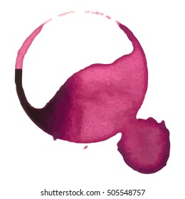 Wine staiin spots splashes cup vector isolated on white background