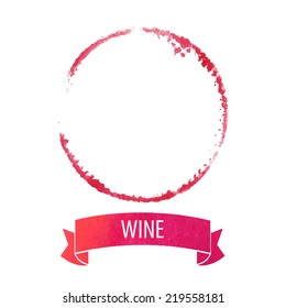 wine stain circle in red tones