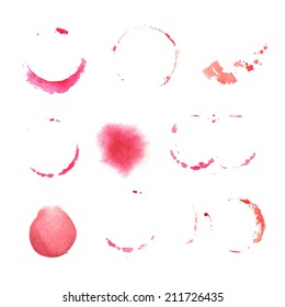wine stain circles in red tones