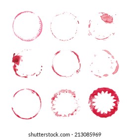 wine stain circles in red tones