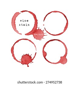 Wine Stain. Wine Glass Mark Isolated On White Background. Vector Illustration.