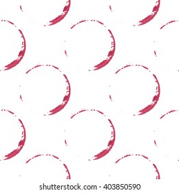 Wine stains seamless pattern on white background