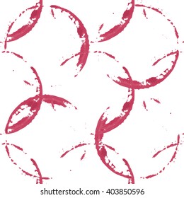 Wine stains seamless pattern on white background