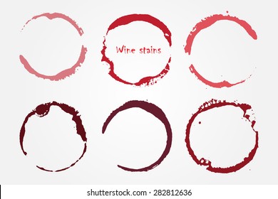 Wine stains.Wine stain circles.Vector illustration.