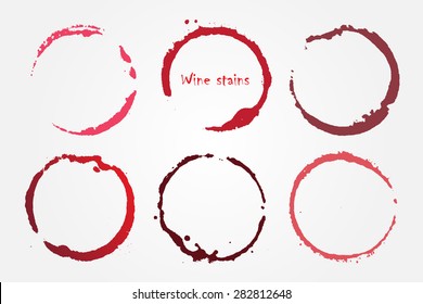 Wine stains.Wine stain circles.Vector illustration.