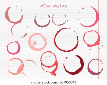 Wine stains.Wine stain circles.Vector illustration.