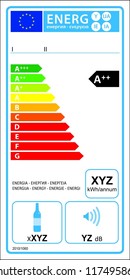 Wine storage appliances new energy rating graph label in vector.