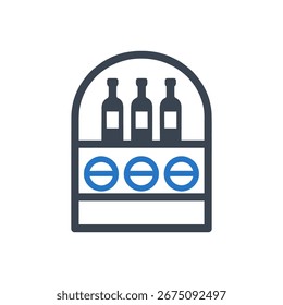 Icono de almacenamiento de vino aislado sobre fondo blanco 
