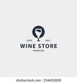 Símbolo de signo de icono de almacén de vinos logotipo de hipster vintage ilustración vectorial