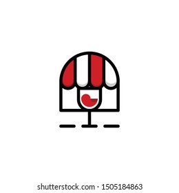 Wine Store Outline Creative Modern Logo