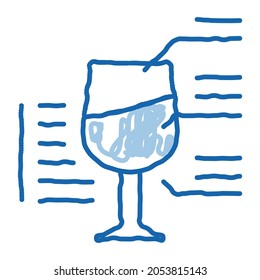 vector de icono de esbozo de estructura de vinos. Señal de la estructura del vino de la línea de doodle azul dibujada a mano. ilustración de símbolo aislado
