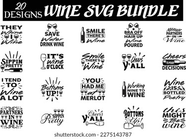 WINE SVG BUNDLE, WINE SVG DESIGN