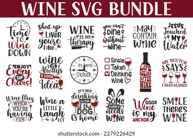 Wine SVG bundle design. Wine T shirt bundle. Wine quotes svg bundle. svg