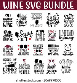 Wine SVG Bundle.Wine  T-shirt Design SVG Bundle.