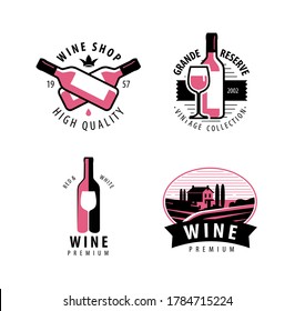 Wine symbol or logo. Vineyard, restaurant, drink concept