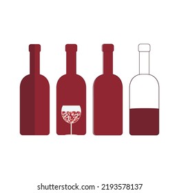 Wine symbol set, logo. Winery, restaurant, drink concept.