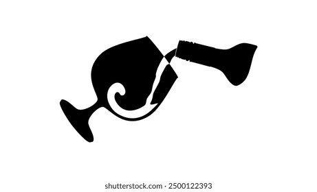 wine tasting, black isolated silhouette