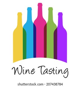 wine tasting colour bottle logo