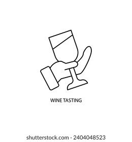 wine tasting concept line icon. Simple element illustration. wine tasting concept outline symbol design.