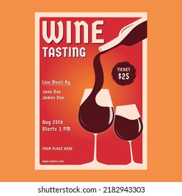 Wine Tasting Flyer Layout, Illustrator