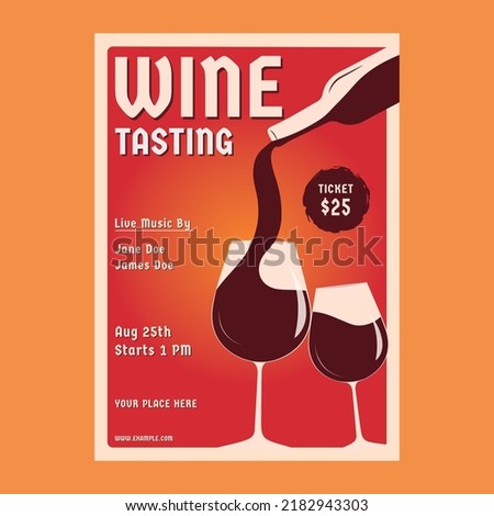 Wine Tasting Flyer Layout, Illustrator