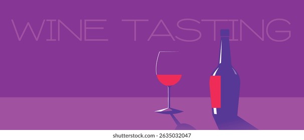 Wine tasting, wine list, sommelier, bar menu. Vector design banner for restaurant, kitchen design, drinks, merlot