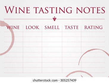 wine tasting notes