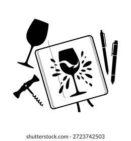 Wine tasting notes sketches and tools a creative visual representation