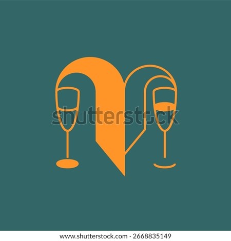 Wine tasting party. The logo for the wine list. Art Deco style