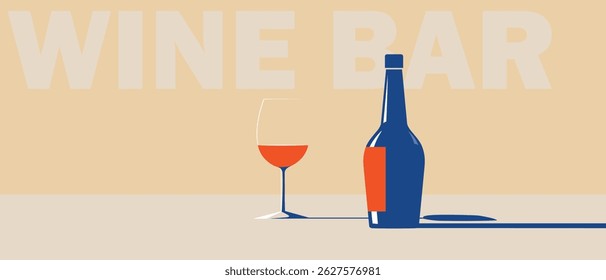 Cartaz de degustação de vinhos, festa de bebida, sommelier, bebida alcoólica. Restaurante vetor design, garrafa de vinho branco, vidro, chardonnay, cabernet, sauvignon