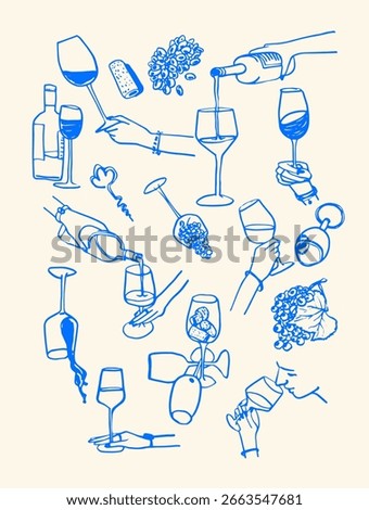 Wine Tasting and Pouring Sketch