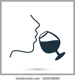 Wine tasting simple icon