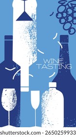 Degustação de vinhos, panfleto sommelier, design de lista de vinhos. Design de pôster de bar de vinho, decoração de cozinha, festival de vinho, bebidas, branco, martini, cabernet, Borgonha