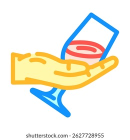 wine tasting summer spend time color icon vector. wine tasting summer spend time sign. isolated symbol illustration