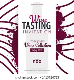 Wine tasting. Template for promotions or presentations of wine events