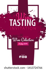 Wine tasting. Template for promotions or presentations of wine events