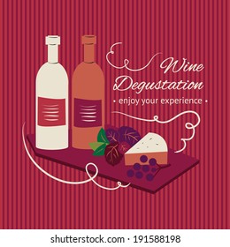 Wine tasting. Vector Design